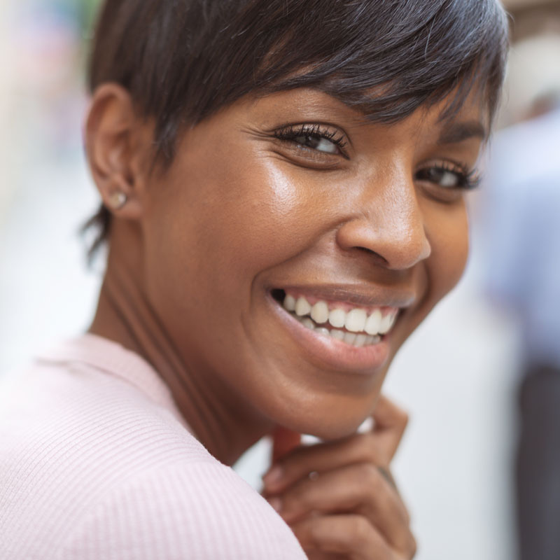 woman smiling